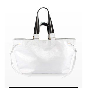 Isabel Marant Wardy Bag WHITE DISTRESSED LEATHER TOTE HANDBAG $995